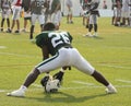 New York Jets Cornerback Stretches before Training Royalty Free Stock Photo