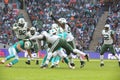 New York Jets International Series game versus the Miami Dolphins at Wembley Stadium Royalty Free Stock Photo