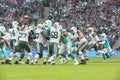 New York Jets International Series game versus the Miami Dolphins at Wembley Stadium Royalty Free Stock Photo