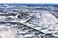 New york jfk airport terminals morning airview