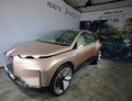 The BMW Vision iNEXT electric crossover car on display during 2019 New York City E-Prix