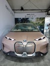 The BMW Vision iNEXT electric crossover car on display during 2019 New York City E-Prix