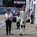 British professional racing driver Oliver Turvey of NIO Formula E Team at pit line during 2019 New York City E-Prix in Brooklyn