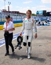 British professional racing driver Oliver Turvey of NIO Formula E Team at pit line during 2019 New York City E-Prix in Brooklyn