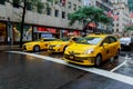 NEW YORK - JULY 2017: The New York City Taxi in New York City. Taxicabs with their distinctive yellow paint, are a widely recogniz