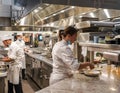 Executive Sous Chef Christin Bourgeois in the kitchen of newest Micheline Star Chef Daniel Boulud`s restaurant Le Pavillon