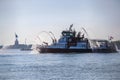 FDNY Fire boat sprays water into the air to celebrate the New York City E-Prix