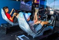 Gamers enjoy Playseat Formula E new racing simulator inside the Gaming Arena during 2019 New York City E-Prix