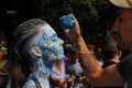 NEW YORK - JULY 26: Nude models, artists take to New York City streets during first official Body Painting Event