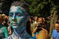 NEW YORK - JULY 26: Nude models, artists take to New York City streets during first official Body Painting Event