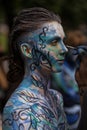 NEW YORK - JULY 26: Nude models, artists take to New York City streets during first official Body Painting Event