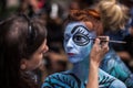 NEW YORK - JULY 26: Nude models, artists take to New York City streets during first official Body Painting Event