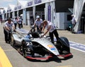 Swiss professional racing driver Sebastien Buemi of Nissan E.Dams Team Formula E car 23 at pit line during 2019 NY City E-Prix Royalty Free Stock Photo