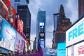New York Times Square traffic at night - summer 2021 Royalty Free Stock Photo