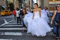 NEW YORK - June 13: Model Kalyn Hemphill and stylists crew