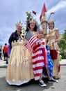 NEW YORK - JUNE 18, 2022: Participants pose during the 40th Annual Mermaid Parade at Coney Island