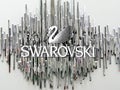 New York, June 1 2011: The Swarovski swan symbol and logo on a w