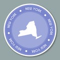 New York label flat sticker design.