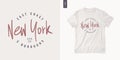New York letter graphic mens t-shirt design, print, vector illustration