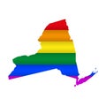 New York LGBT flag map. Vector illustration Royalty Free Stock Photo