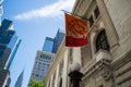 New York Library in Manhattan with Chrysler Building in the Back Royalty Free Stock Photo