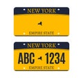 New York licence plate. American metal vehicle registration Royalty Free Stock Photo