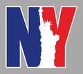 New York Logo Type Icon with Statue of Liberty Vector Royalty Free Stock Photo