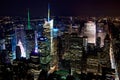 New York Manhattan skyline by night Royalty Free Stock Photo