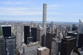 New York Manhattan skyline from Top of the Rock observation deck, panoramic view in a sunny day on NY City, USA Royalty Free Stock Photo