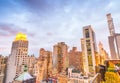 New York - Manhattan sunset skyline from rooftop Royalty Free Stock Photo