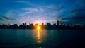 New York - Manhattan sunset view from Long Island City Royalty Free Stock Photo