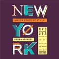 New york, urban apparel, manhattan text frame graphic design t shirt vector art