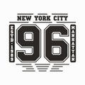 New York, Manhattan typography. T-shirt graphics