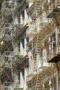 New York. Manhattan. United States. Fire escapes stairs Royalty Free Stock Photo