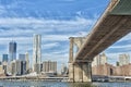 New York Manhattan view with brooklyn bridge Royalty Free Stock Photo