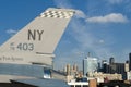 New York Manhattan view from Intrepid Bridge Royalty Free Stock Photo