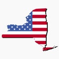 New York map flag Royalty Free Stock Photo