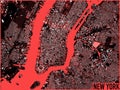 New York map, satellite view, United States