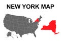 New york map shape, united states of america. Flat concept icon symbol vector illustration Royalty Free Stock Photo
