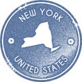 New York map vintage stamp. Royalty Free Stock Photo