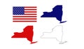 New York maps with USA flag - state in the Northeastern United States