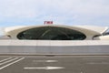 View of the landmark TWA Flight Center building designed by Eero Saarinen at the John F. Kennedy International Airport JFK Royalty Free Stock Photo