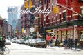 NEW YORK - MARCH 21, 2015: `Welcome to Little Italy` sign in Italian community named Little Italy in downtown Manhattan, New Yor Royalty Free Stock Photo