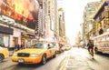 Yellow taxi cab in New York City Royalty Free Stock Photo