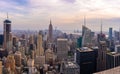 New York City sunset skyline view  with cityscape and skyscrapers in Manhattan Royalty Free Stock Photo