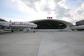 TWA Hotel opened at the landmark TWA Flight Center building designed by Eero Saarinen at the John F. Kennedy International Airport Royalty Free Stock Photo