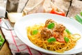 New York meatballs pasta Royalty Free Stock Photo