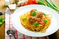 New York meatballs pasta Royalty Free Stock Photo