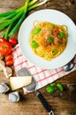 New York meatballs pasta Royalty Free Stock Photo