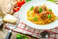 New York meatballs pasta Royalty Free Stock Photo